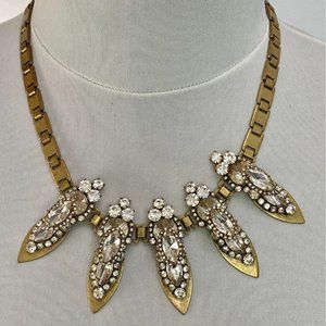 J Crew Statement Necklace Marquise and Round Cut Crystal Rhinestones